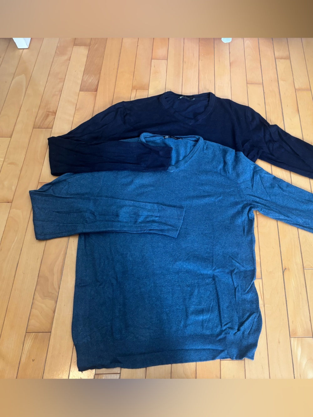 Men's Blue Crewneck Dress Shirt - Lightweight Knit